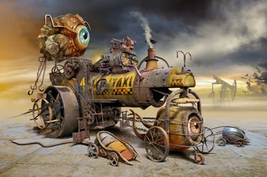 Bizarre Steampunk Eye Taxi