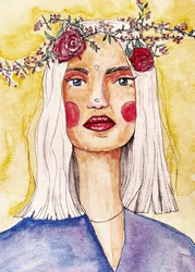Lady with Flower Wreath