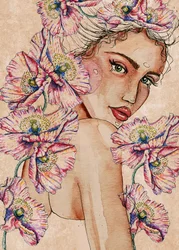 Woman with Poppies
