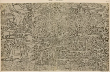 Civitas Londinium, from the original survey in the Guildhall Library, from the reign of Queen Elizabeth