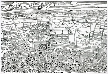 Detail of London North of the city from Civitas Londinium