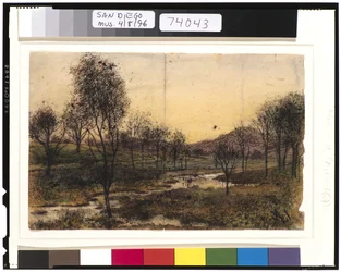 Trees, Hills and Stream