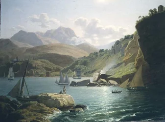 A View of the Shore of Vietri Sul Mare and the Village of Raito, in the Gulf of Salerno