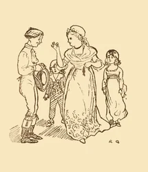 Mrs Gilpin pays the postboy to find her husband