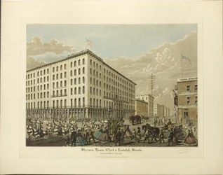 Sherman House, Clark and Randolph Streets, Erected in 1860-61, Chicago