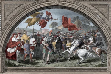 Pope Leo I the Great meeting with the Hun king Attila in 452 (after Raphael)