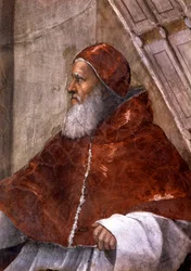 (Detail) Room of Heliodorus in the Vatican, depicting Pope Julius II
