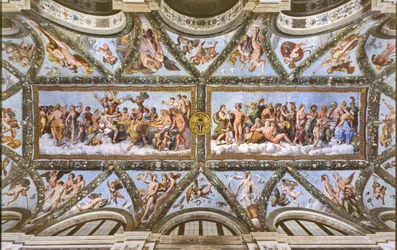 View of the vaults of the Loggia of Cupid and Psyche