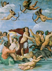 Triumph of Galatea, fresco, 295 x 225 cm, Villa Farnesina, Hall of Galatea, Rome, circa 1511