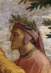 Disputa (Detail), Dante Alighieri Fresco in Stanza della Segnatura, ca. 1510-1511