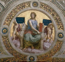 The Philosophy. Ceiling Fresco in Stanza della Segnatura
