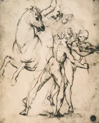 Male Nudes with a Horse