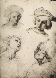 Study of four male faces