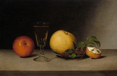 Still Life with Apples, Sherry, and Tea Cake