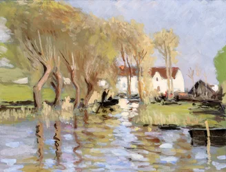 Barque on a channel, Gironde estuary