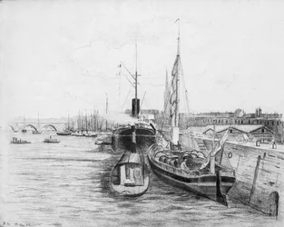 Boats in the port of Bordeaux, c.1900