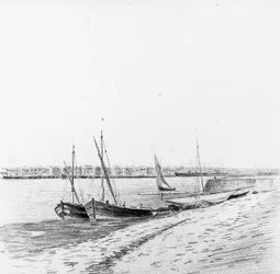 Boats in the port of Bordeaux, c.1900