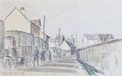 Convoy of Military Vehicles at Trilport, c1914-18
