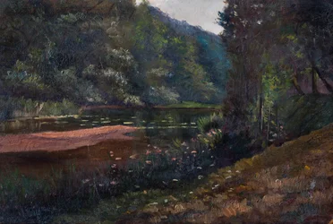 Landscape with Forest, Pond and Water Lilies
