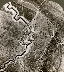 Aerial photograph of the German lines, World War I