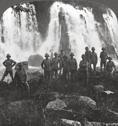 British Troops Refreshing Themselves at a Waterfall, Africa, World War I, c1914-c1918