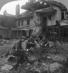 Houses Damaged by German Shellfire, Ypres Salient, Belgium, World War I