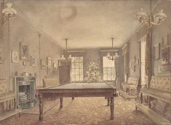 Interior of the billiard room at Lupton House, Devonshire, designed by George