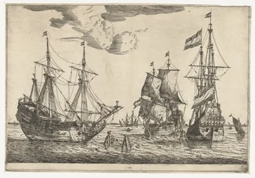 Three Moored Sailing Ships Thirteen Scenes with Ships (series title)