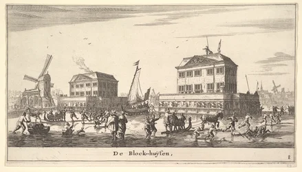 Winter Scene at the Blockhouse in Amsterdam, 17th Century