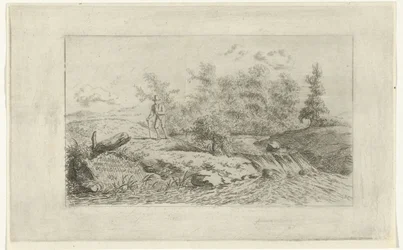 Man by a Waterfall