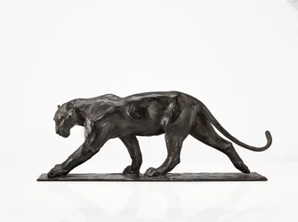 Panther walking, rear leg raised, c.1904