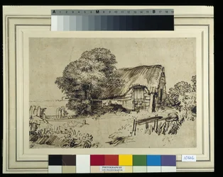 A Thatched Cottage by a Large Tree, a Figure Seated Outside, c.1648-52