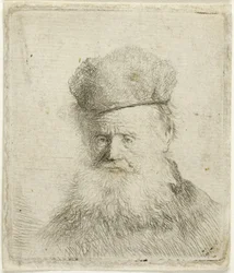 Bust of an Old Man with a Fur Cap and Flowing Beard