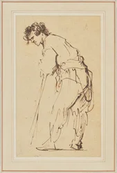 Young Man Leaning on a Stick