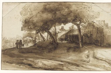 Houses and Trees on a Dike
