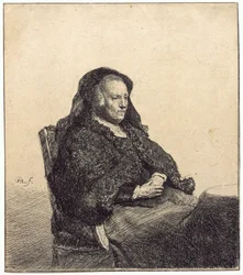 An Elderly Woman (Rembrandt’s Mother, Seated at a Table)