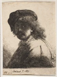 Self Portrait in Beret and Shawl