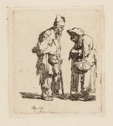 Beggar Man and Beggar Woman Conversing