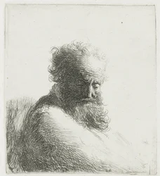 Bust of an Old Bearded Man, Looking Down, Three Quarters Right
