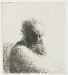 Bust of an Old Bearded Man, Looking Down, Three Quarters Right