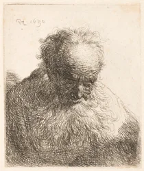 Bust of an Old Man with Flowing Beard: Head Bowed Forward