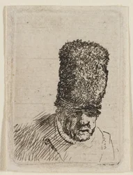 Head of an Old Man in High Fur Cap: Bust