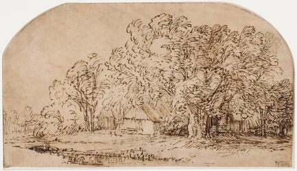 Landscape with Cottages under Tall Trees ("The Puff of Wind")