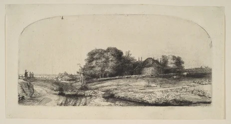 Landscape with a Hay Barn and a Flock of Sheep