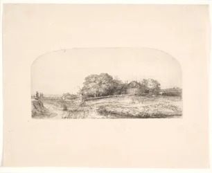 Landscape with a Hay Barn and a Flock of Sheep