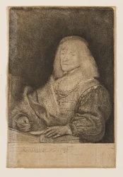 Man at Desk, Wearing Cross and Chain