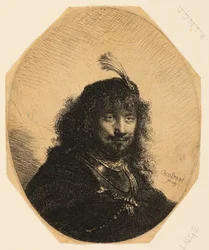 Self-Portrait with Plumed Cap and Lowered Sabre