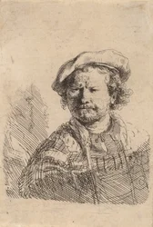 Self-Portrait in a Flat Cap and Embroidered Dress