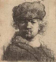 Self-Portrait in a Heavy Fur Cap