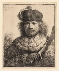Self-Portrait with Raised Sabre